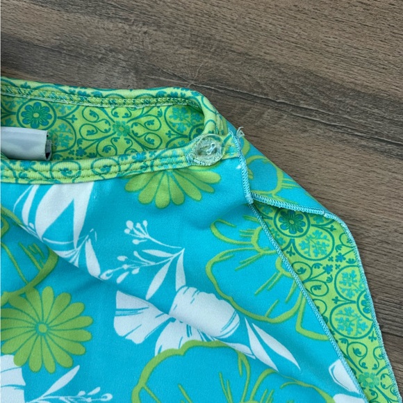 ✨5/$20✨ Vintage Big Fish Girls' Hawaiian Floral Print Swim Skirt Teal Sz sm. (7) - Picture 2 of 7